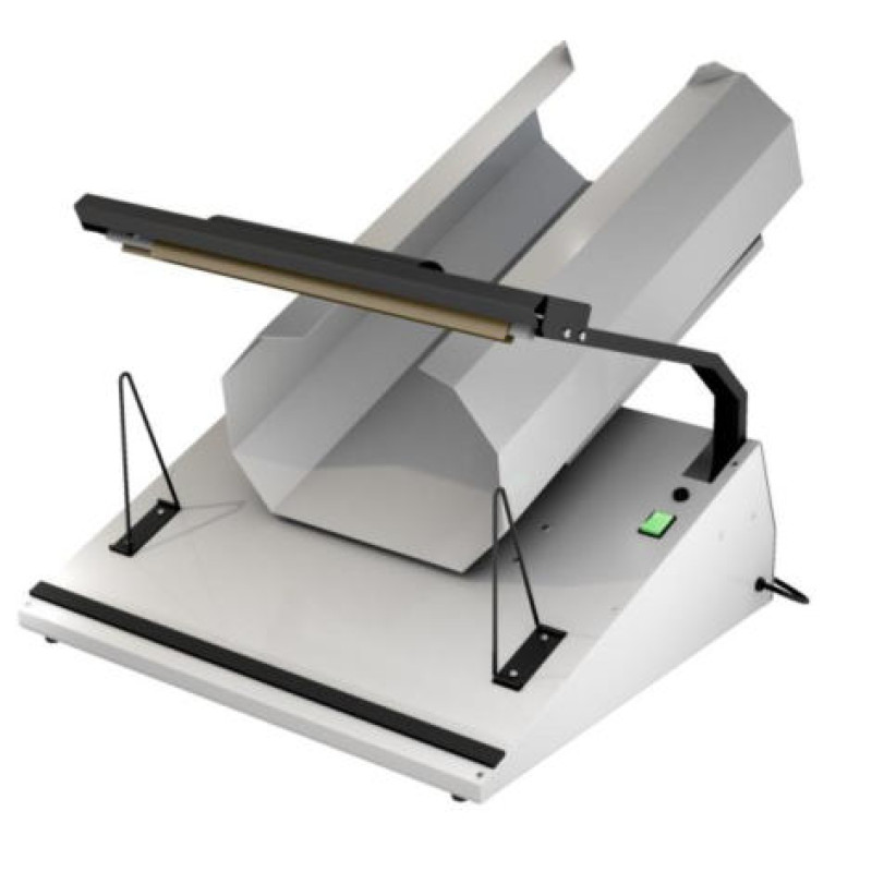 Emballeuse de comptoir E53 professionnelle avec sa goulotte G480 Ora | AMS