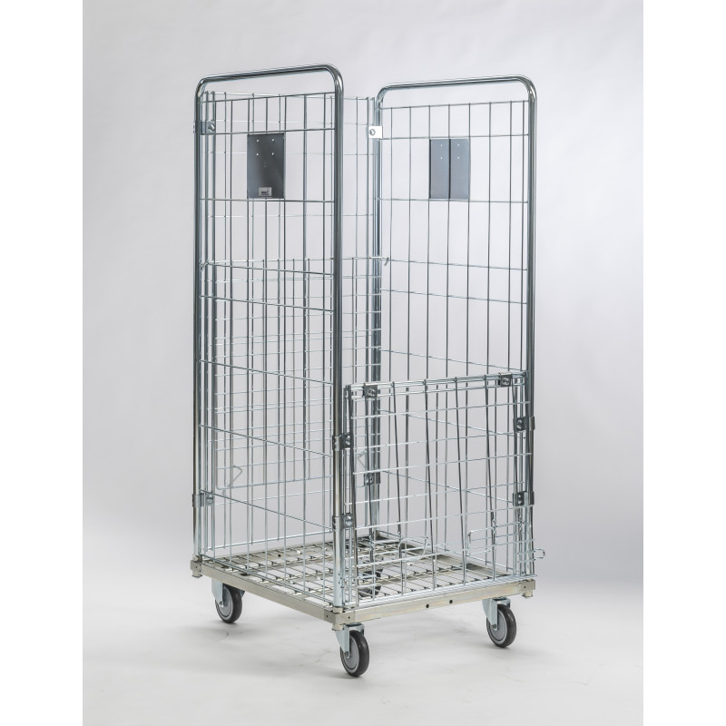 Roll linge PM 3 cotes professionnel, maille 100x200mm, 1 tole 205x205mm soudee sur chaque côte, avec ecrous sertis, semi-monte | AMS