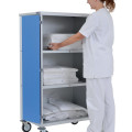 Chariot de change professionnel, 2 étagères, avec portes en plastique bleue, Alvi 4000 CR | AMS
