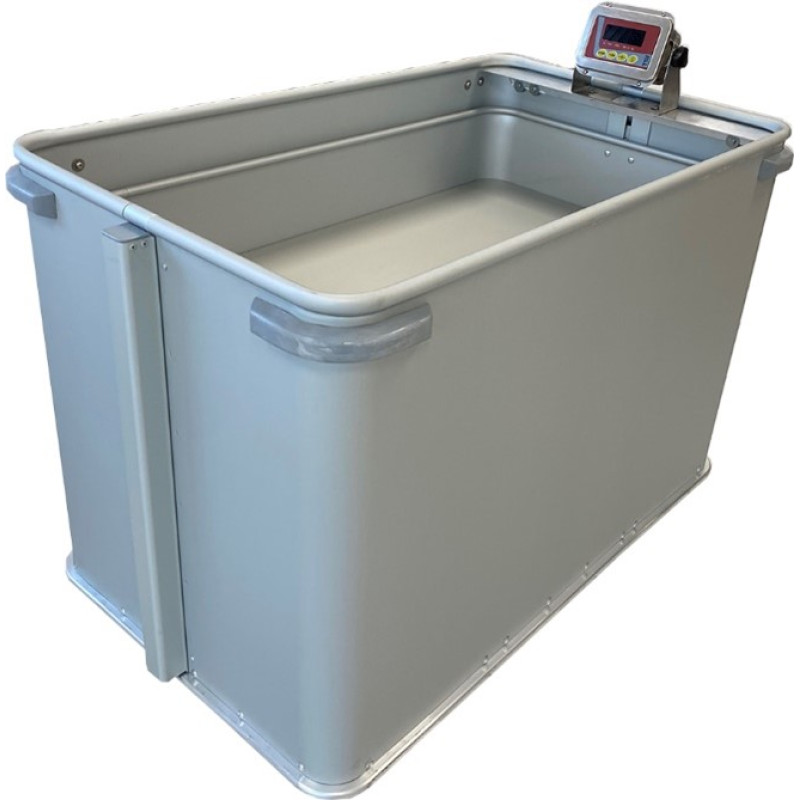 Chariot à fond mobile 223L professionnel avec pesée intégrée Alvi + Créative Balance| AMS