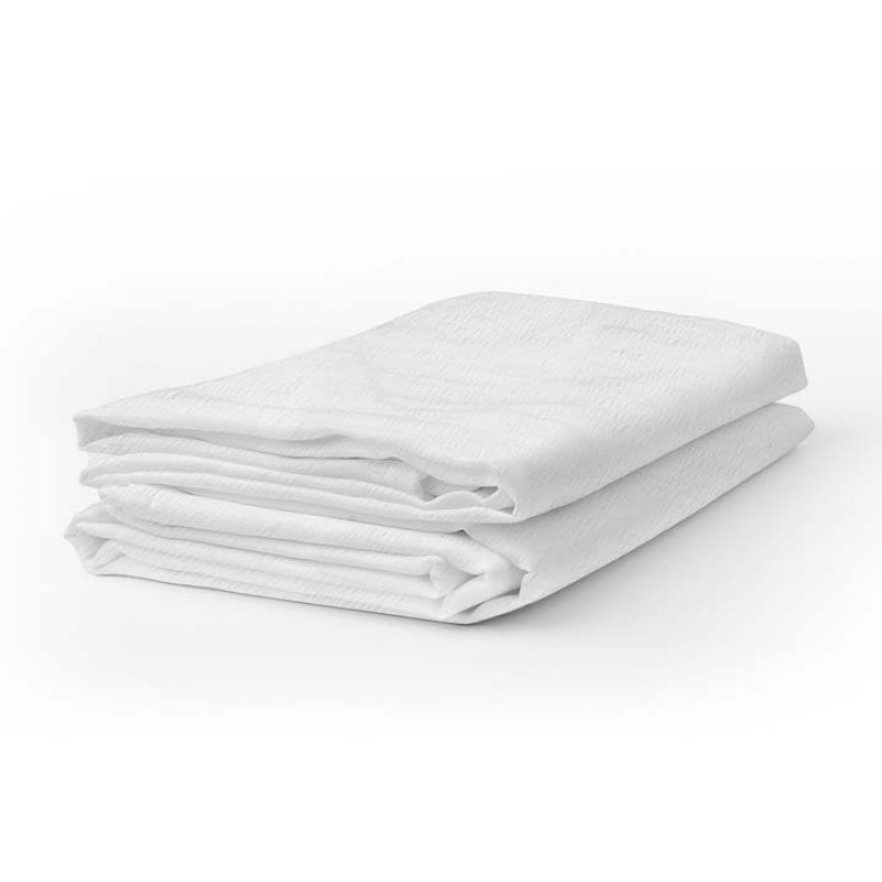 Linge gaufré infroissable, draps plats 180x320 cm, Tissus Gisèle Collection Neptune | AMS